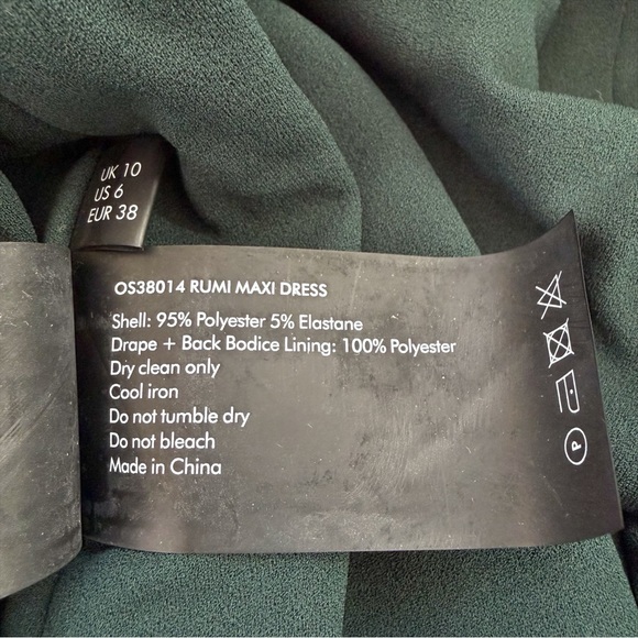 Solace London Rumi Emerald Green Satin Twill Crepe Halterneck Gonwn Size 6 - Picture 13 of 13